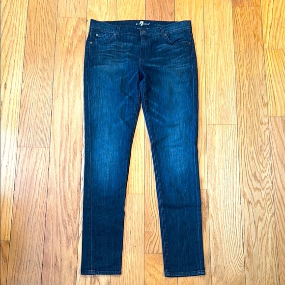 7 For All Mankind Blue Skinny Jeans - Picture 1 of 7